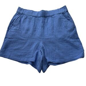 Talbots Airy Gauze Pull-On Cotton Shorts, Elastic Waist, Large